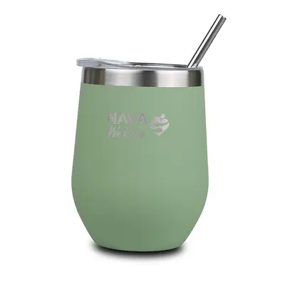 Cana termoizolanta cu pai nava 360ml verde smb10-262-102