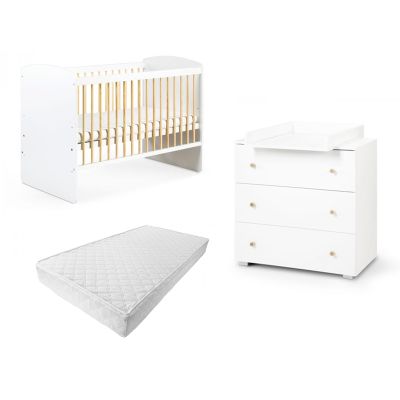 Mobilier Camera copii Si Bebelusi KLUPS Karolina Alb Natur MYK00081175