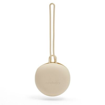 Port suzeta, New Baby, Cu lant, Protejeaza de murdarie, Silicon, Fara BPA, 0 luni+, Beige BYN56977