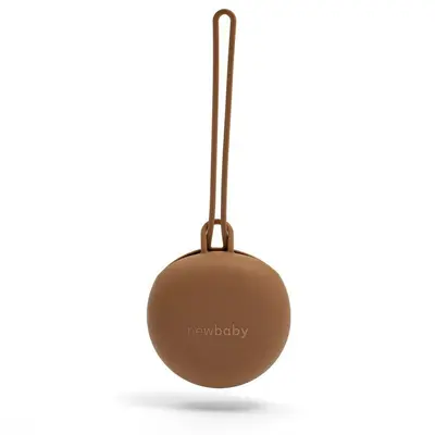 Port suzeta, New Baby, Cu lant, Protejeaza de murdarie, Silicon, Fara BPA, 0 luni+, Brown BYN56978