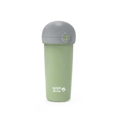 Sticla de plastic cu pai nava 380ml verde smb10-259-042