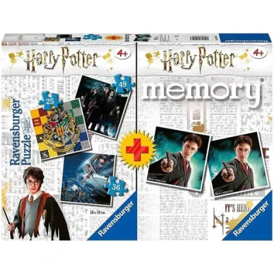 Puzzle + Joc Memory Harry Potter, 25/36/49 Piese ARTRVSPC05054