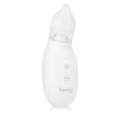 Aspirator nazal, Lionelo, Babyair, Cu forta de aspiratie reglabila in 3 trepte, Usor si portabil, Fara fir, Cu 2 varfuri din silicon, Silentios, 0 luni+, White BYNLOC-BABYAIR