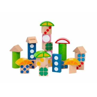 Brio - Set Blocuri Din Lemn Cu Modele Colorate ARTBRIO30112