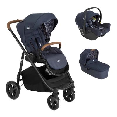 Joie - carucior pentru copii multifunctional 3 in 1 versatrax e navy blazer (carucior versatrax e + landou ramble + scoica i-snug) bbbt1803faf03000