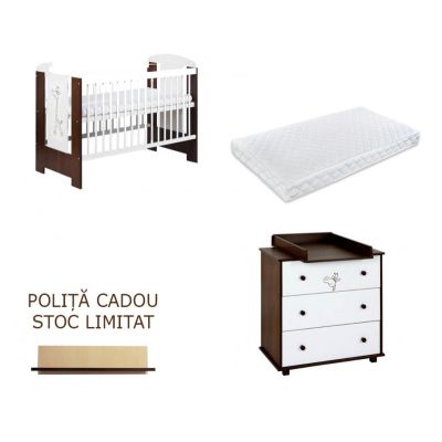 Mobilier Camera copii Si Bebelusi KLUPS SAFARI GIRAFFE Wenge 2 + Polita CADOU (Stoc LIMITAT) MYK00081178