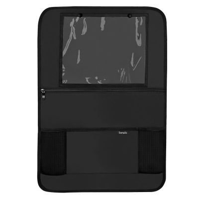 Organizator auto, Lionelo, Cu 5 buzunare de diferite dimensiuni, Cu buzunar pentru tableta, Montare cu clema, Piele ecologica, Impermeabila, Negru BYNLO-SEATORGANIZER_BLACK