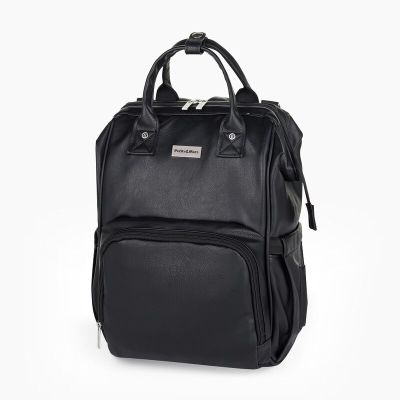 Rucsac pentru mamici, Petite&Mars, Jasper, Cu 12 compartimente, Cu buzunare termice, Saltea de infasat inclusa, 27 x 41 x 14 cm, Absolute Black BYN511832