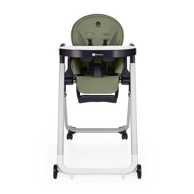 Scaun de masa, Petite&Mars, Tasty, Multifunctional, Pana la 15 kg, Reglabil pe inaltime in 7 pozitii, Spatar reglabil pana la 175 grade, Suport picioare si tavita reglabile, Cu roti, Aluminiu, Mature Olive BYN361841