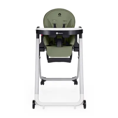 Scaun de masa, Petite&Mars, Tasty, Multifunctional, Pana la 15 kg, Reglabil pe inaltime in 7 pozitii, Spatar reglabil pana la 175 grade, Suport picioare si tavita reglabile, Cu roti, Aluminiu, Mature Olive BYN361841