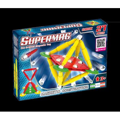 Set de constructie magnetic supermag classic, 27 piese spm0413