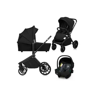 Carucior 3 in 1, Lionelo, Mika Plus, Cadru din aluminiu, Cu landou intarit si salteluta moale, Cu scoica auto testata ADAC, Reversibil, Cu sistem de ventilatie 3D, Cu accesorii, Pana la 22 kg, EN1888-1 EN1888-2 EN1466 ECE R129, Negru BYNLO-MIKA_PLUS_3IN1_
