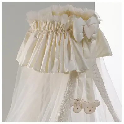 Baldachin Patut Lemn Cu Suport De Prindere Inclus Real Bears Ivory, 620x180 Cm Pjbbald_realbears_ivory