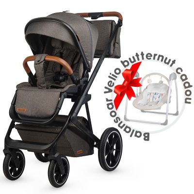Carucior modular 2in1 c nessia anthracite+balansoar bebelusi c velio butternut smb322065362333041144