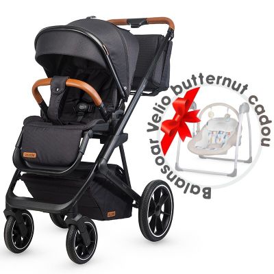 Carucior modular 2in1 c nessia diamond black+balansoar bebelusi c velio butternut smb322065360333041144