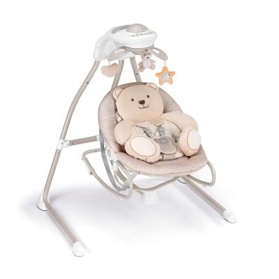Balansoar Si Scaun 2 In 1 Cu Melodii Si Sunete, 4 Viteze Pentru Leganare Bebe, Proiector De Lumina, Orso Luna Pjbs347/260