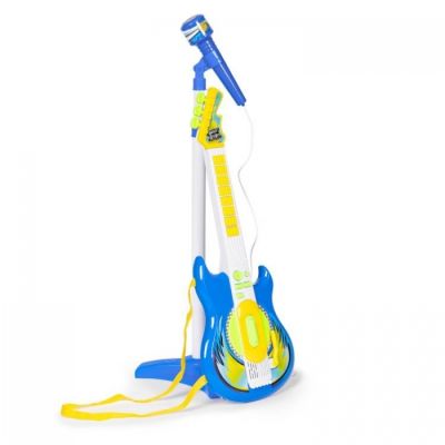 Chitara electrica si 2 microfoane pentru copii ecotoys hc342076 - albastru edeedihc342076