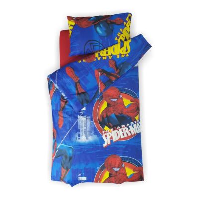 Set 6 piese Lenjerie Spiderman 2-12 ani + Protectie Impermeabila + Pilota + Perna - ASC4056