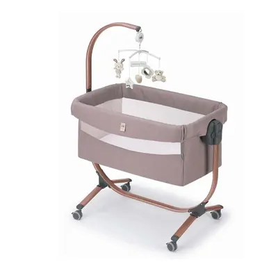 Patut Cu Leganare, Cullami, Co-sleeper 2 In 1, Cu Laterala Culisanta, Cu Setare Unghiulara, Cu Roti, Reglabil In 8 Pozitii Pe Inaltime, Beige Gold Pjbart925-t168