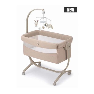 Patut Cu Leganare, Cullami, Co-sleeper 2 In 1, Cu Laterala Culisanta, Cu Setare Unghiulara, Cu Roti, Reglabil In 8 Pozitii Pe Inaltime, Bej Pjbart925-t167
