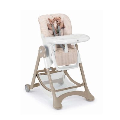 Scaun De Masa Multifunctional Pentru Bebelusi Si Copii, Cam   Campione, Inaltime Ajustabila, Varsta 6-36 Luni, Pliabil, Centura De Siguranta In 5 Puncte, 3 Tavite Detasabile, Depozitare, Teddy Pjbs2300-c264/c39
