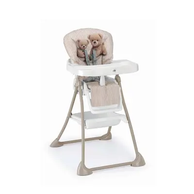 Scaun De Masa Pentru Bebelusi Si Copii, Cam   Mini, Varsta 0-36 Luni, Pliabil, Centura De Siguranta In 5 Puncte, Depozitare, Bej Pjbs455-c264