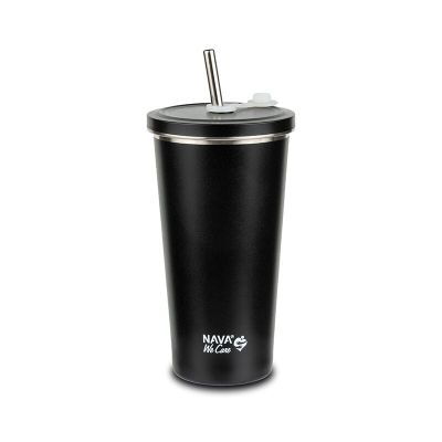 Cana termica cu pai din otel inoxidabil, nava we care, 500 ml, negru smb10-110-045