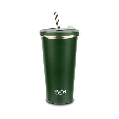 Cana termica cu pai din otel inoxidabil, nava we care, 500 ml, verde smb10-110-040