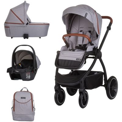Carucior chipolino prestige 3 in 1 cloud grey hubkkprs02502cl
