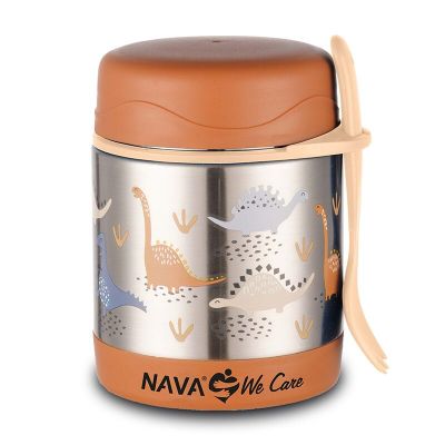 Caserola inox nava we care 350 ml dino brown smb10-001-013
