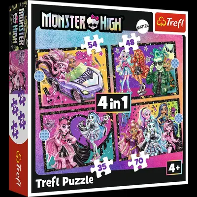 PUZZLE TREFL 4IN1 MONSTER HIGH O ZI ELECTRIZANTA VIV34655
