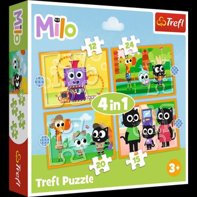 PUZZLE TREFL 4IN1 PLANETA MILO INTALNIRE CU MILO SI PRIETENII VIV34654