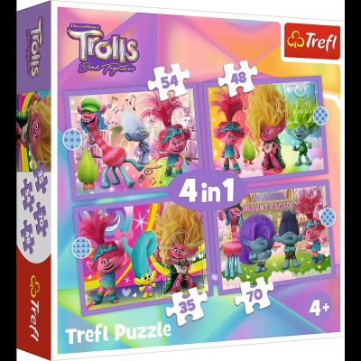 PUZZLES 4IN1 TROLII AVENTURILE TROLILOR COLORATI VIV34622