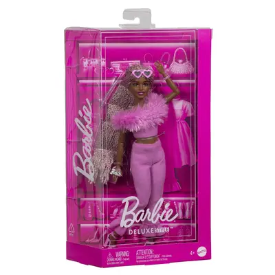 BARBIE DELUXE STYLE PAPUSA BARBIE CU SALOPETA ROZ SI PAR IMPLETIT VIVMTHYV28