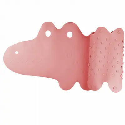 Covoras de baie, Bocioland, Antiderapant, Cu ventuze, Silicon, 33 x 90 cm, Crocodile Pink BYNBL149