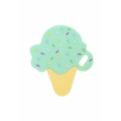 Jucarie de dentitie, Bocioland, Din silicon, Stimuleaza abilitatile motorii fine, Calmeaza durerea gingiei, 0 luni+, Mint Ice BYNBOC0513