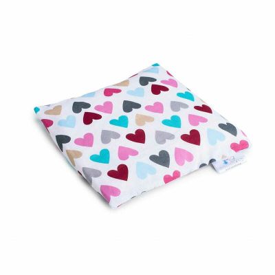 Pernuta anticolici, Bociolad, Umpluta cu samburi de cirese, Cu husa din bumbac, 20x20 cm, 0 luni+, Colorful Hearts BYNBOC0190