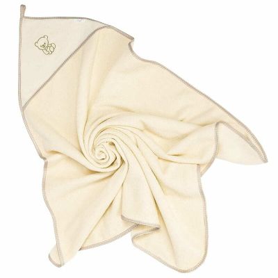 Prosop de baie, Bocioland, Cu gluga, 100% bumbac, 100x100 cm, Teddy Bear, Ecru BYNBOC0113