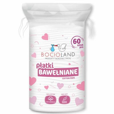 Set 60 dischete, Bocioland, Hipoalergenice, Absorbtie excelenta, Utilizare universala, Bumbac, 11x9 cm, White BYNBL158