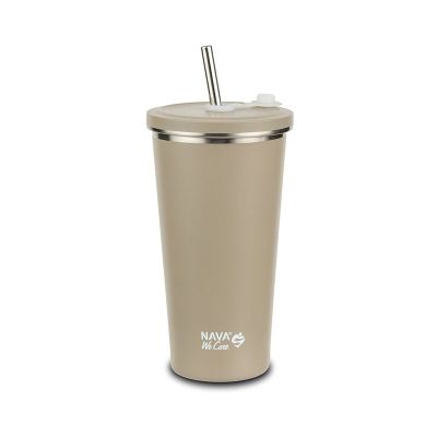 Cana termica cu pai din otel inoxidabil, nava we care, 500 ml, bej smb10-110-046