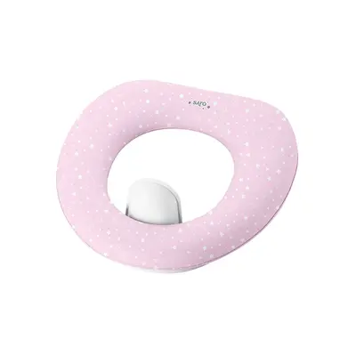 Reductor Toaleta Copii, Antiderapant, Colac Integrat Moale Si Accesoriu Anti Stropire, Rose Pjb10102