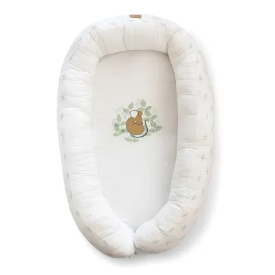 Suport De Dormit Babynest 2in1 Bara Protectie Patut Premium Bumbac, Spring Cottage Hunter Green 95x65x18 Cm Pjb29sc50-045