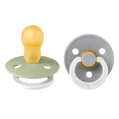 Bibs - set 2 suzete fosforescente colour glow latex, tetina rotunda, 18 luni +-sage/cloud bbb130267