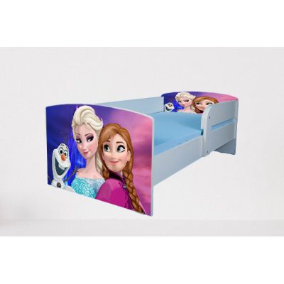 Pat Copii Frozen 2-8 Ani Cu Saltea Cu Lana Si Protectie Laterala Detasabila - PTV4682SFN