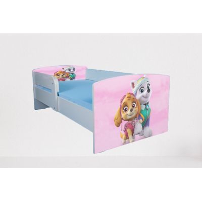 Pat Fete 2-12 Ani Paw Patrol Pink, Protectie Laterala, Varianta Fara Saltea - PTV4720FS70