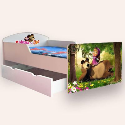 Patut Copii 2-12 Ani Creativ Masha, Cu Sertar Si Saltea Cu Lana Incluse CMG43809439940865SRTSFN80