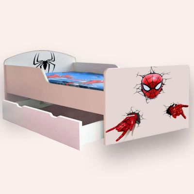 Patut Baieti Creativ Spiderman 2-12 Ani, Include Sertar Si Saltea 160/80/6 Cm Cu Lana- CMG43817586327809SRT
