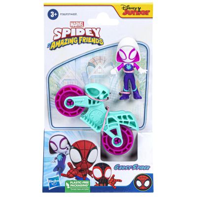 SPIDERMAN SET MOTOCICLETA SI FIGURINA GHOST SPIDER 6CM VIVF3714_F7262