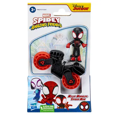 SPIDERMAN SET MOTOCICLETA SI FIGURINA MILES MORALES SPIDER MAN 6CM VIVF3714_F4002