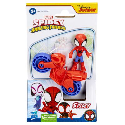 SPIDERMAN SET MOTOCICLETA SI FIGURINA SPIDEY 6CM VIVF3714_F4001